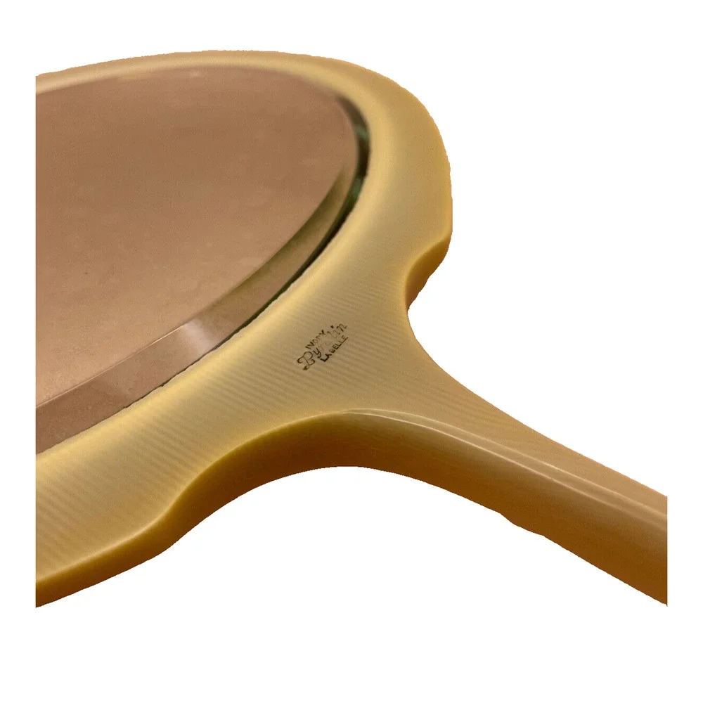 Vintage Hand Mirror 1920s DuPont Pyralin LaBelle Ivory hand mirror- Pre- owned